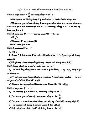Toán 9 - Sự tương giao giữa parabol và đường thẳng